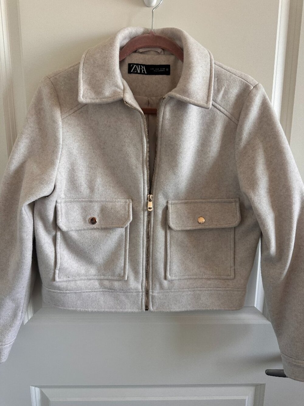 ZARA CREAM BOMBER JACKET